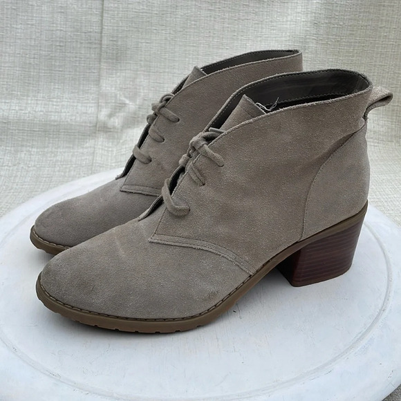 Susina Taupe Suede Lace Up Ankle Boots - Picture 1 of 11